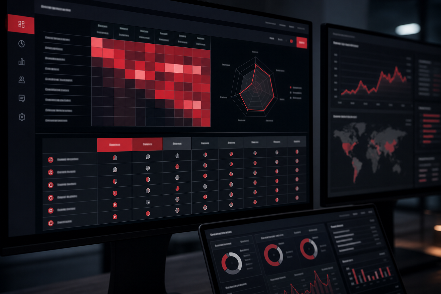 Competitive share-of-voice heatmap across UK cybersecurity market segments