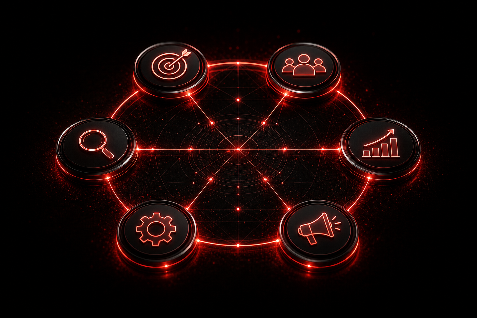 Interconnected marketing service ecosystem diagram
